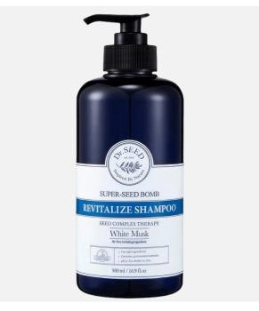 Dr.SEED Восстанавливающий шампунь для волос Super Seed Bomb Shampoo White Musk, 500мл