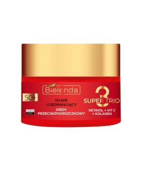 Bielenda Крем против морщин сильно увлажняющий 50+ SUPER TRIO RETINOL + VIT C + KOLAGEN, 50мл