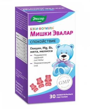 ЭВАЛАР Спокойствие Мишки Бэби Формула по 2,5г. № 30 (30 жев.пастил.)