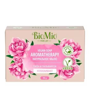 BioMio Мыло натуральное Пион и эфирное масло Пальмарозы, 90г