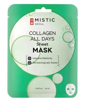 MISTIC MISTIC COLLAGEN ALL DAYS Sheet mask Тканевая маска для лица с коллагеном, 24мл	, 24мл