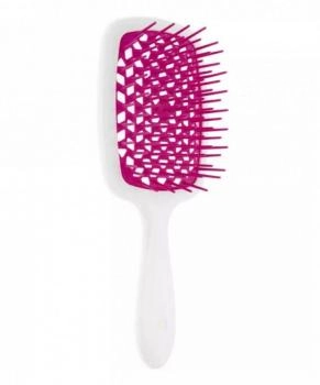 Janeke Щетка для волос белая с малиновым Janeke Superbrush Small