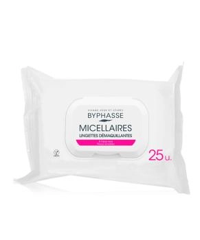 BYPHASSE Салфетки влажные для снятия макияжа с мицеллярной жидкостью, 25шт