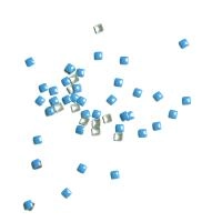 TNL Стразы для дизайна ногтей металлические квадратные Синие 2x2, 50шт