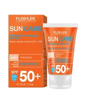 Floslek Солнцезащитный тонирующий крем без масел SPF 50+, 50мл