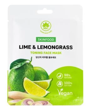 NAME SKIN CARE NAME SKIN CARE Маска тканевая для лица лайм и лемонграсс SKINFOOD, 22 г, 22мл