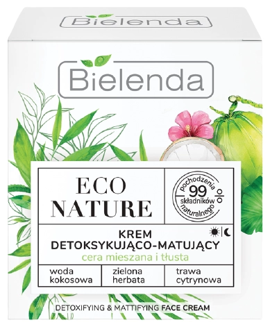 Bielenda Крем для лица детокс и матирование "Кокосовая вода + Зеленый чай + Лемонграсс", 50мл (1)