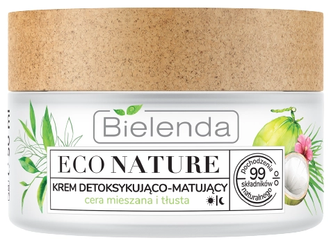 Bielenda Крем для лица детокс и матирование "Кокосовая вода + Зеленый чай + Лемонграсс", 50мл