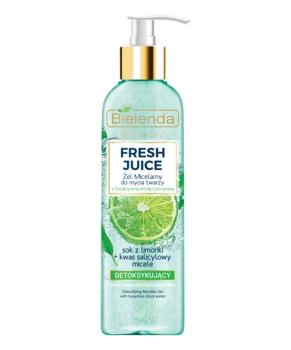 Bielenda Гель для умывания лица мицеллярный детоксифицирующий FRESH JUICE Лайм, 190г