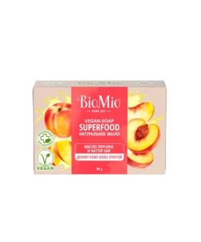 BioMio Мыло натуральное с маслом Персика и баттером, 90г