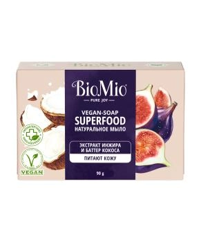 BioMio Мыло натуральное с экстрактом Инжира и баттером Кокоса, 90г