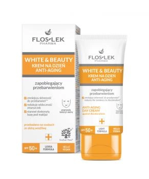 Floslek Крем дневной антивозрастной для защиты от изменений тона кожи SPF 50+ WHITE & BEAUTY DAY CREAM ANTI-AGING AGAINST DISCOLORATIONS, 30мл