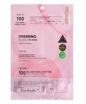 VT COSMETICS VT COSMETICS Двухфазная гидрогелевая маска с коллагеном 100 2Step Collagen Reedle Shot  Hydrogel Mask (розовая) (33 гр + 1,5 гр), 34.5