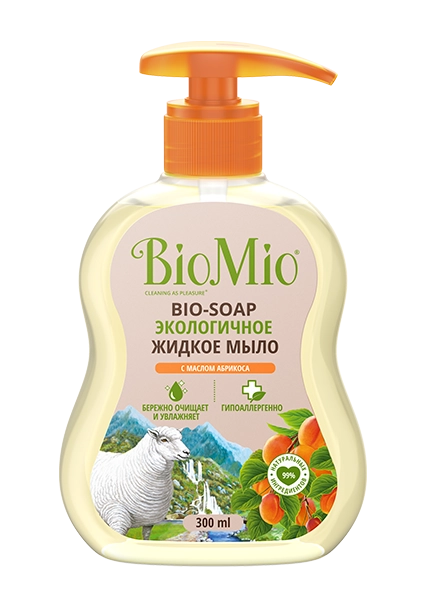 BioMio Мыло жидкое экологичное "С маслом абрикоса", 300мл