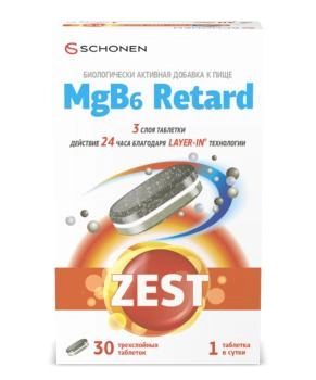 ZEST Магний B6 (MgB6) Retard трехслойные таблетки №30 (30 табл.)