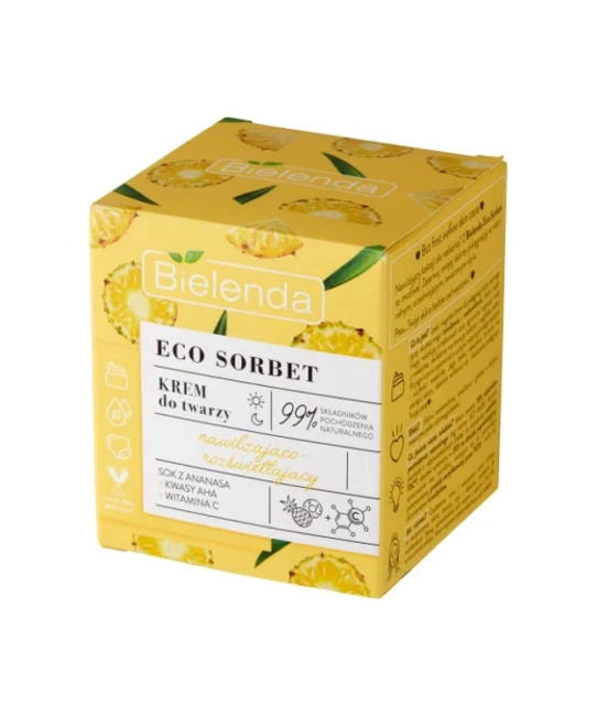 Bielenda Крем для лица увлажняющий с эффектом осветления ECO SORBET Pineapple, 50мл (2)