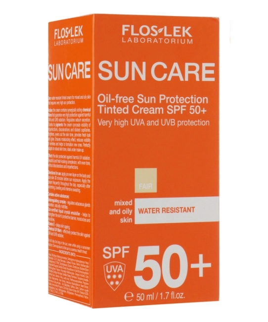 Floslek Солнцезащитный тонирующий крем без масел SPF 50+, 50мл (2)