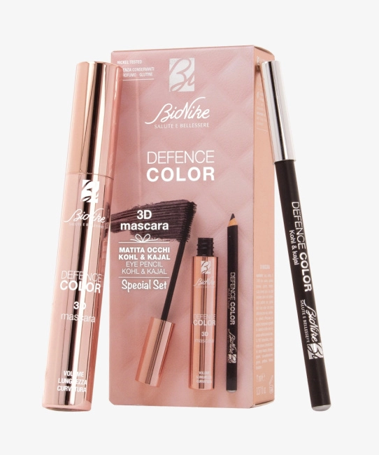 BioNike Набор (Тушь для ресниц DEFENCE COLOR 3D MASCARA , тон 01, noir 11 мл + Карандаш для век DEFENCE COLOR KOHL&KAJAL eye pencil, тон 101), 11мл (2)
