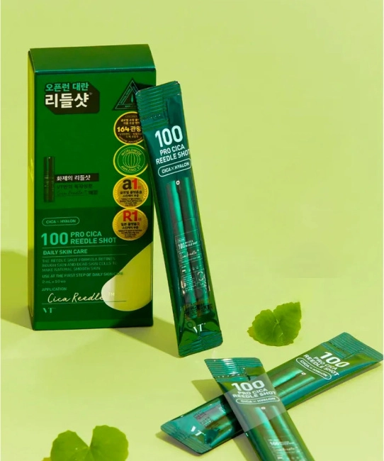 VT COSMETICS VT COSMETICS Бустер-сыворотка с микроиглами для чувствительной кожи 100 Pro Cica Reedle Shot (темно зеленая) 2 мл, 2 (2)