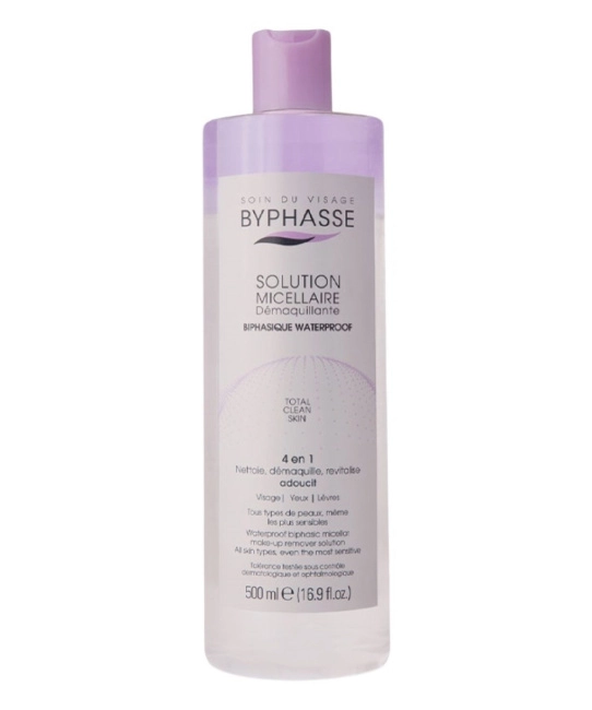 BYPHASSE Двухфазная мицеллярная жидкость для снятия водостойкого макияжа, 500мл