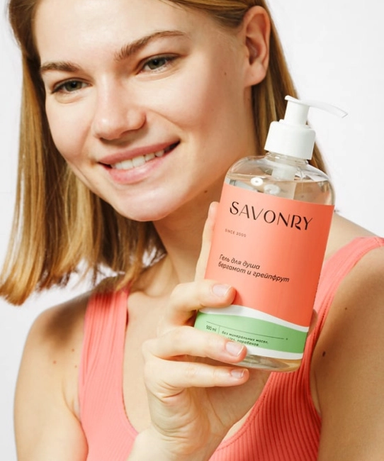 SAVONRY Гель для душа  БЕРГАМОТ и ГРЕЙПФРУТ, 500мл (2)