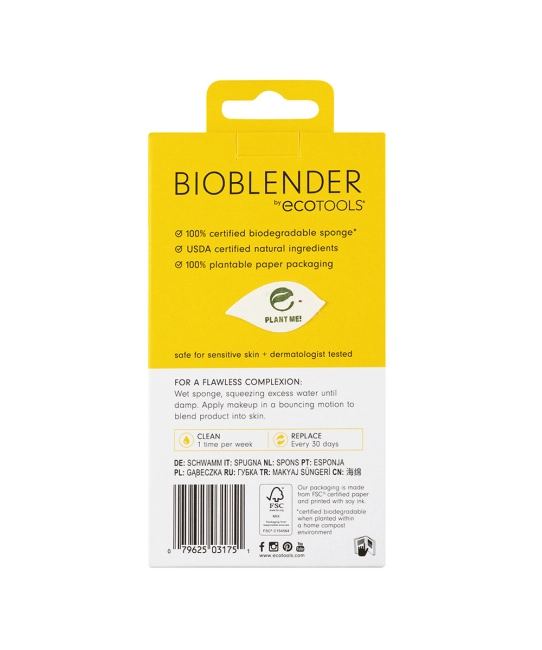EcoTools Спонж для макияжа биоразлагаемый Bioblender, 1шт (3)