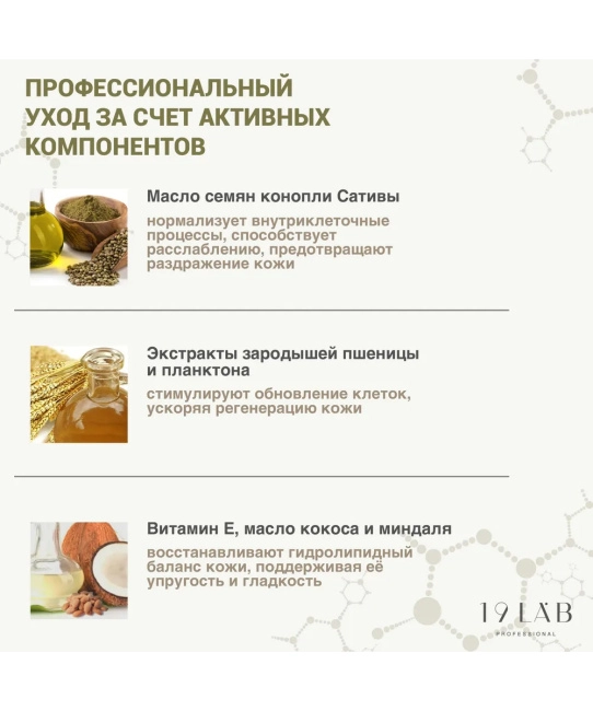 19 LAB 19 LAB Солевой скраб для тела с маслом конопли "Сатива", 250 мл, 250мл (3)