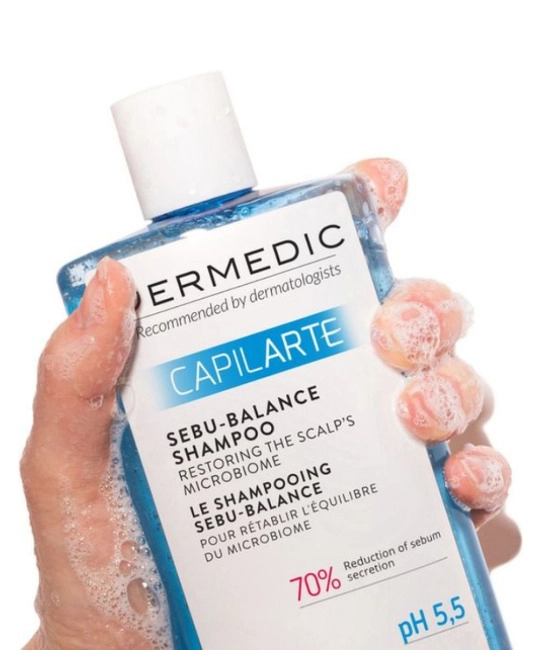 Dermedic Шампунь восстанавливающий микробиом кожи головы Sebu-balance CAPILARTE, 300мл (1)