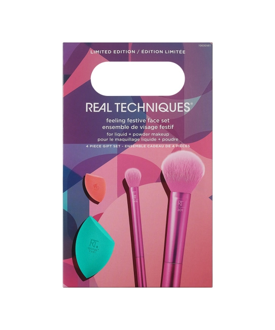 Real Techniques Набор кистей и спонжей для макияжа Feeling Festive, 4шт (1)