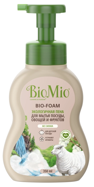 BioMio Пена для мытья посуды "Без запаха", 350мл