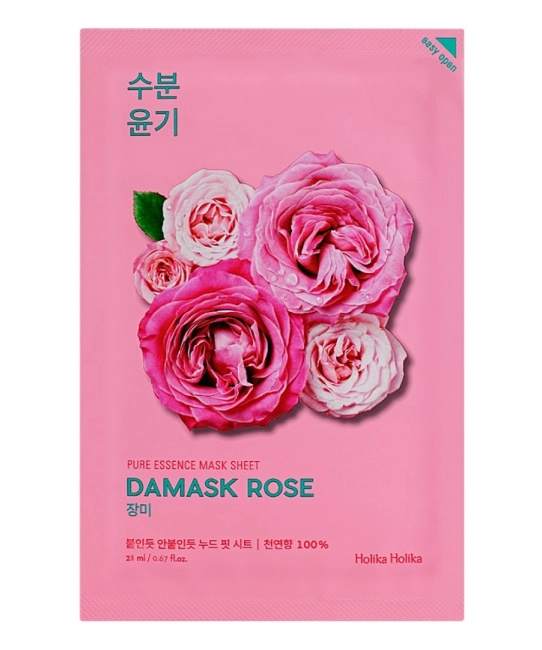Holika Holika Увлажняющая тканевая маска Pure Essence Mask Sheet Damask Rose, роза, 23мл