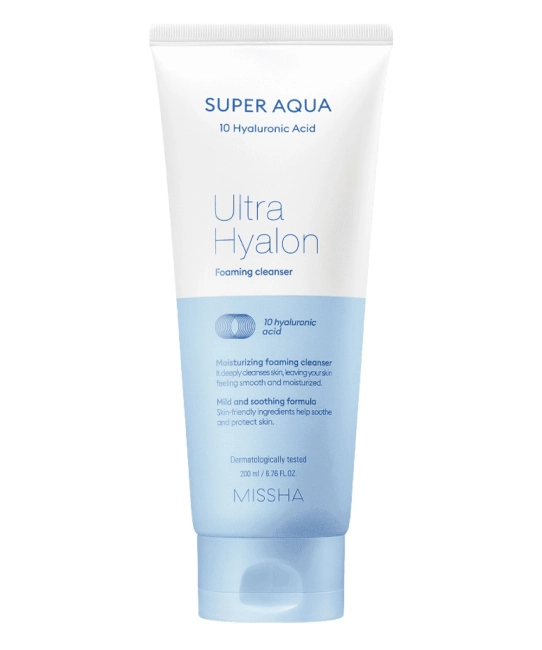 MISSHA Пенка для умывания Super Aqua Ultra Hyalron Cleansing Foam, 200мл