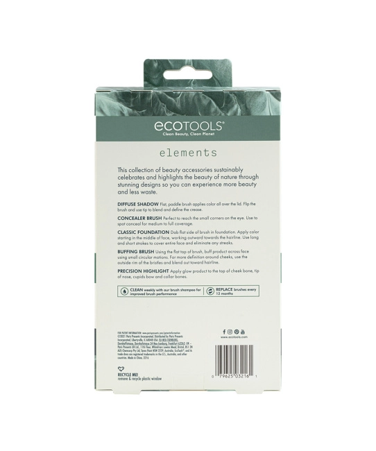 EcoTools Набор кистей для макияжа Elements, 5шт (3)