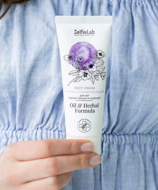 Selfielab Крем для ног восстанавливающий против трещин и мозолей, 75г (2)