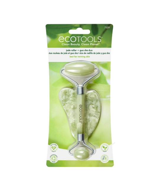 EcoTools Мини-роллер для лица нефритовый скребок гуаша Jade Roller, 2шт (2)