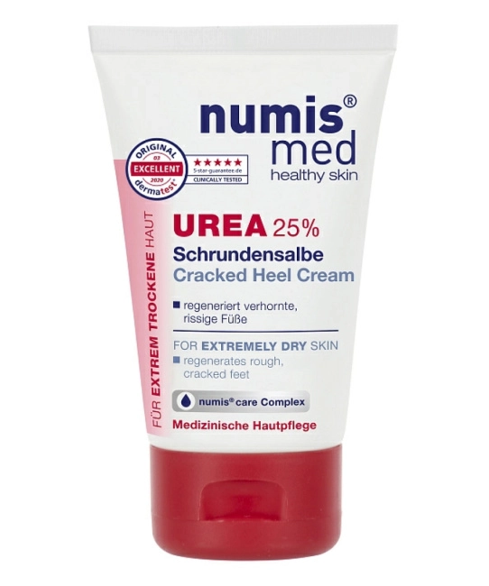 Numis med Крем для ног против трещин на пятках с 25% мочевиной для очень сухой кожи UREA, 50мл