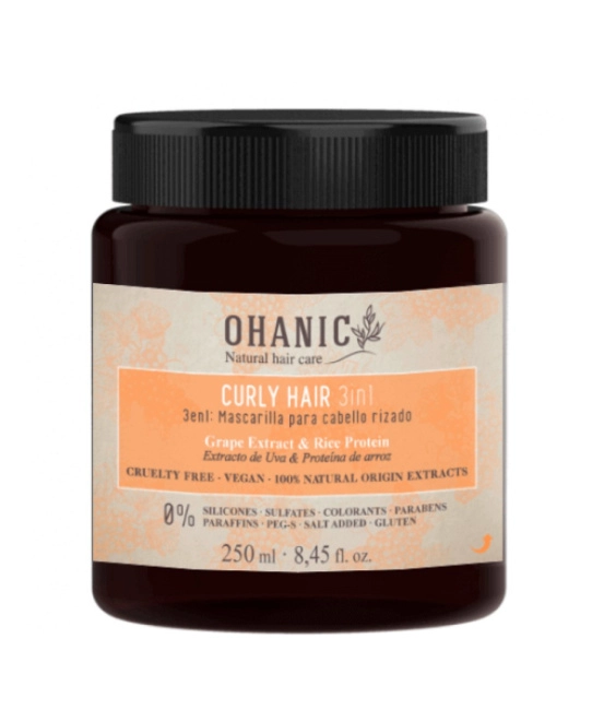 OHANIC OHANIC Маска для вьющихся волос с экстрактом винограда и протеина риса 3в1, Curly Method 3in1 Mask, 250 мл, 250мл