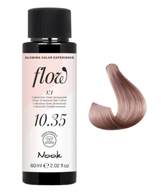 NOOK Краска для волос FLOW demi-permanent hair colour, тон 10.35 (светлый блонд розовое-золото), 60мл (2)