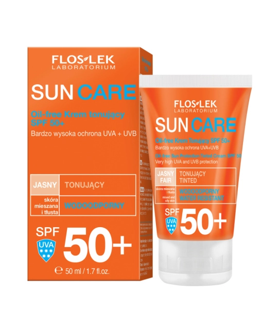 Floslek Солнцезащитный тонирующий крем без масел SPF 50+, 50мл