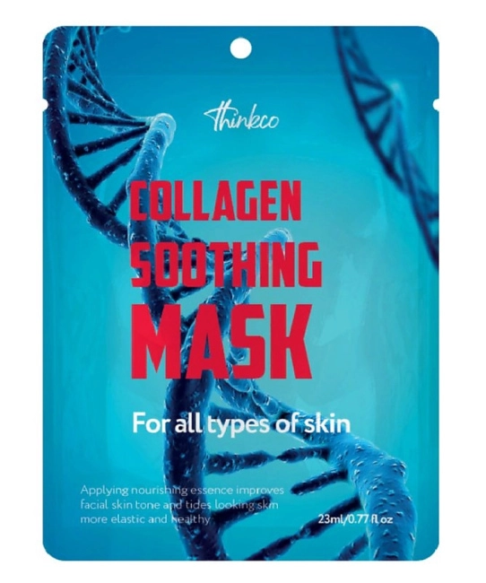 Thinkco Маска-салфетка для лица с коллагеном, COLLAGEN SOOTHING MASK, 23мл