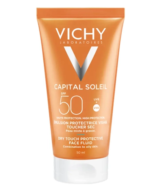 VICHY Эмульсия для лица матирующая SPF 50, Capital Soleil Dry Touch, 50мл