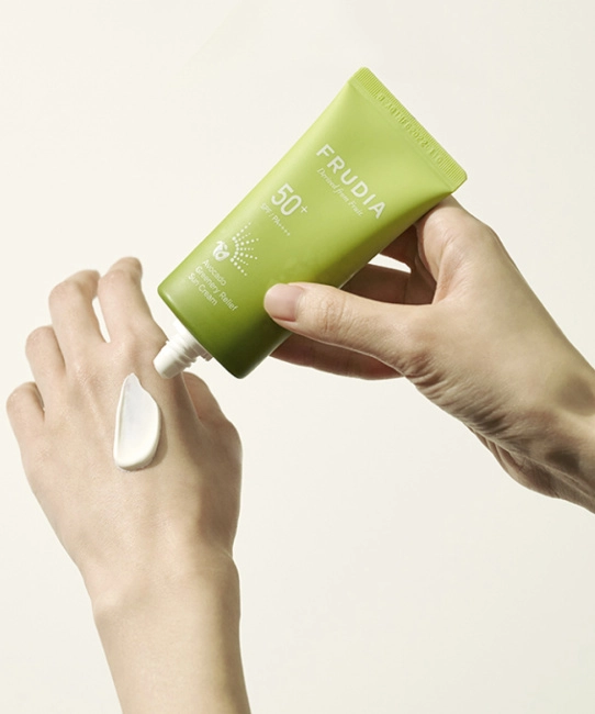 FRUDIA Солнцезащитный крем для лица Восстанавливающий с авокадо SPF 50+/PA ++++, 50г (4)