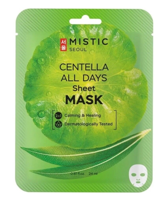 MISTIC MISTIC CENTELLA ALL DAYS Sheet mask Тканевая маска для лица с экстрактом цeнтеллы азиатской, 24мл	, 24мл