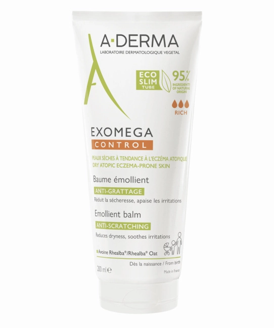 A-DERMA Бальзам для лица и тела смягчающий Exomega Control, 200мл