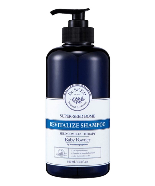 Dr.SEED Восстанавливающий шампунь для волос Super Seed Bomb Shampoo Baby Powder, 500мл