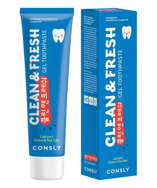 Consly Реминерализующая гелевая зубная паста с кальцием и натуральной морской солью, 105г (2)
