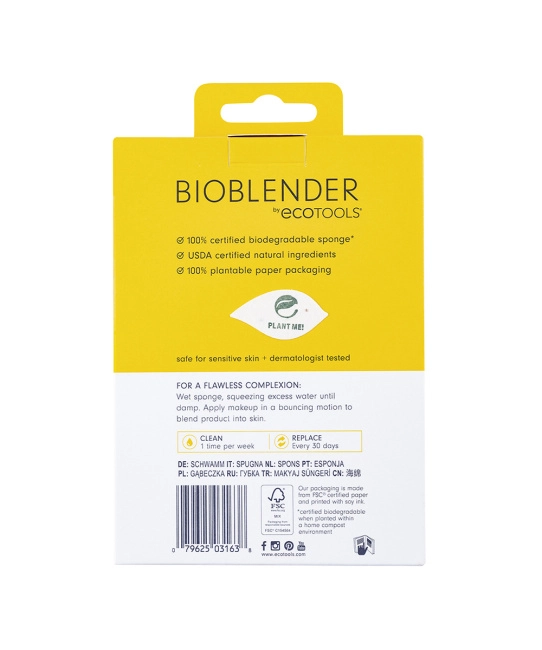 EcoTools Набор спонжей для макияжа биоразлагаемые Bioblender, 2шт (4)