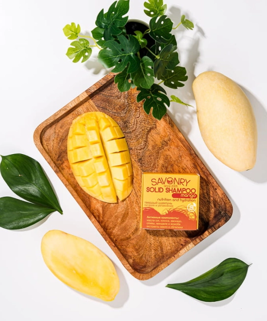 SAVONRY Шампунь твердый МАНГО (питание и увлажнение), 75гр (1)
