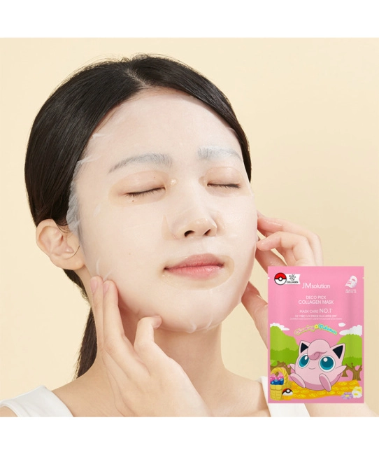 JM Solution Маска тканевая укрепляющая с коллагеном Collagen Mask X Pokemon Jigglypuff, 30мл (2)