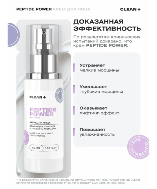 CLEANPLUS Крем для лица PEPTIDE POWER, 50 (2)